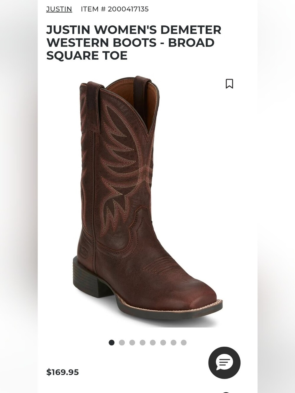 Justin Cowgirl Boots - Picture 7 of 7